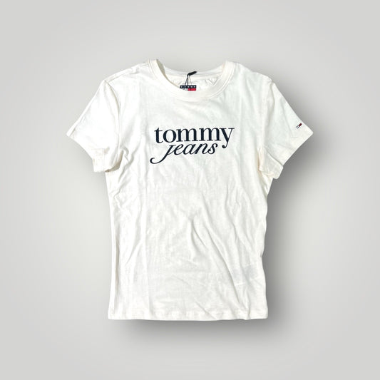 T-shirt TOMMY JEANS Donna con stampa frontale, SlimFit(veste piccolo), Col.Ancient White