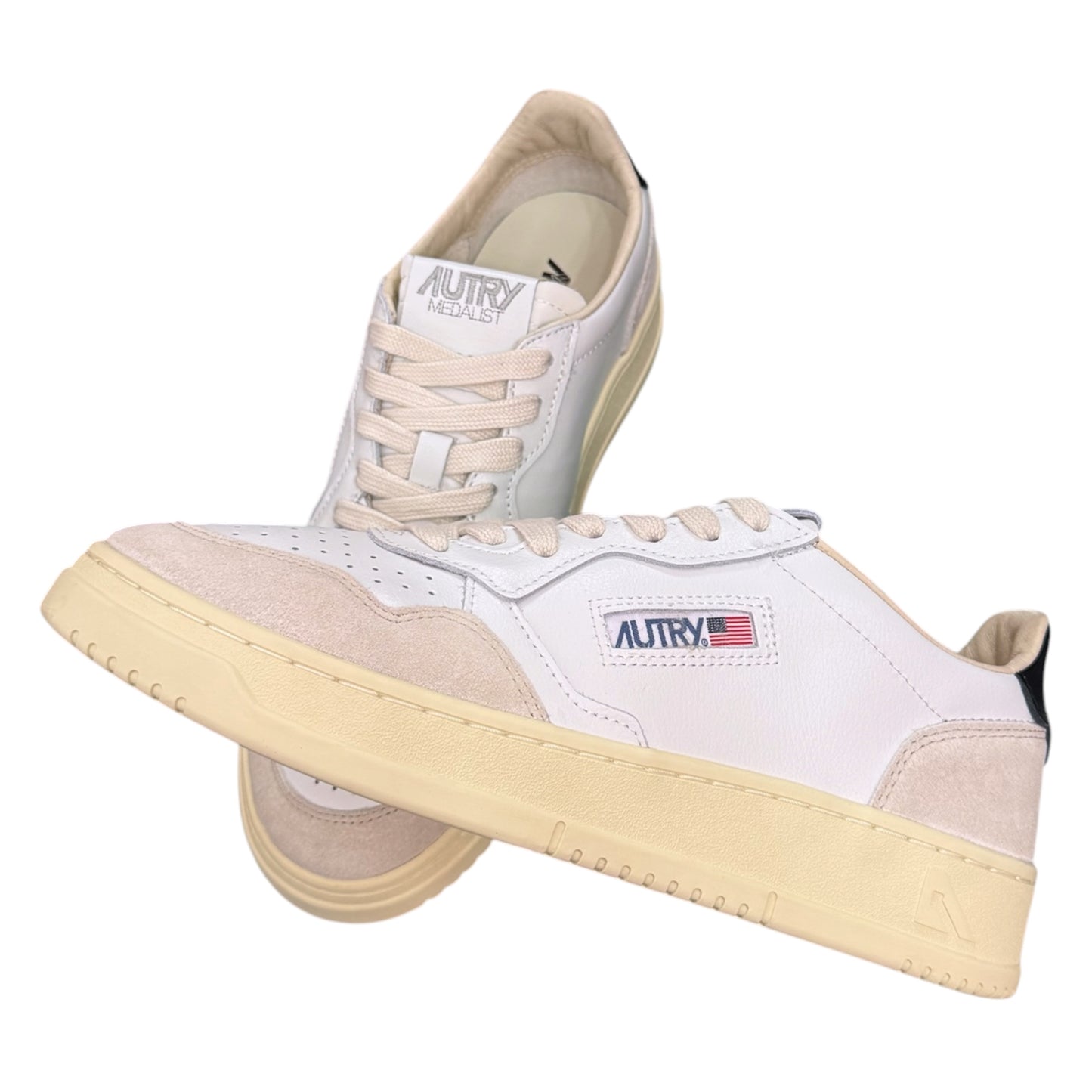 AUTRY - Scarpa Uomo, con baffo nero, Col.Bianco/Beige