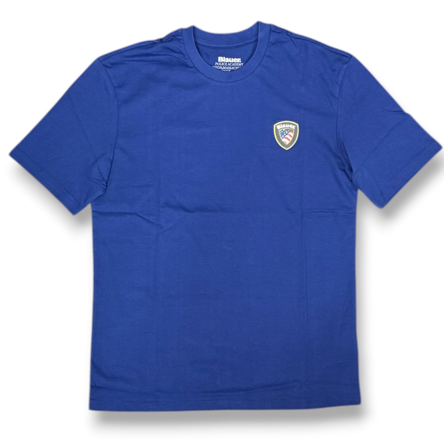 BLAUER- T-shirt, RegularFit, con logo gommato 3D lato cuore, mod.Faxon, col.Blu elettrico
