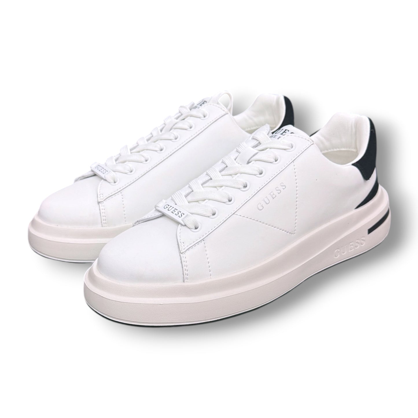 GUESS- Scarpe Uomo, con dettaglio in velluto, col.Bianco/Nero
