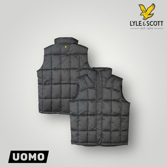 Giubbotto Smanicato LYLE & SCOTT Uomo, col. Jet Black (Quilted Pannelled Gilet)