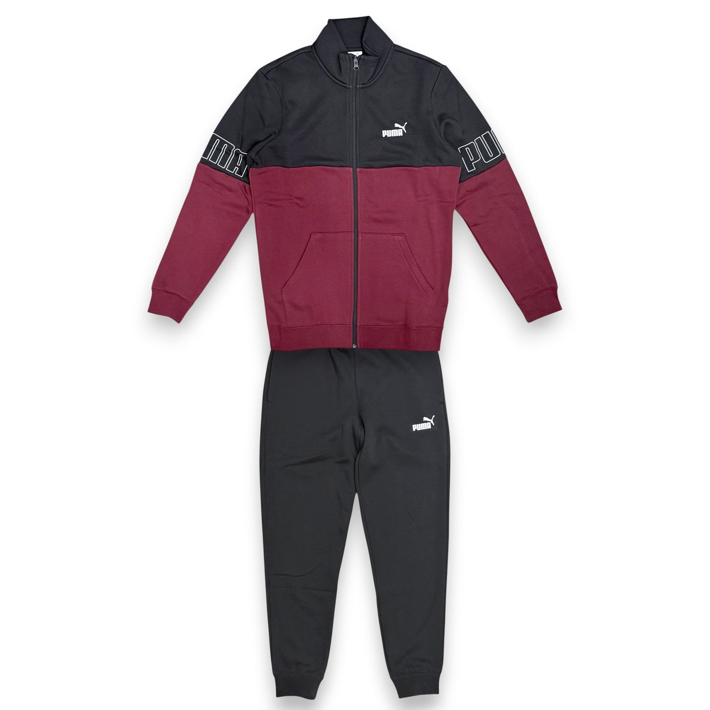 Tuta Completa Uomo PUMA tex.felpato, col.Nero/Bordoux