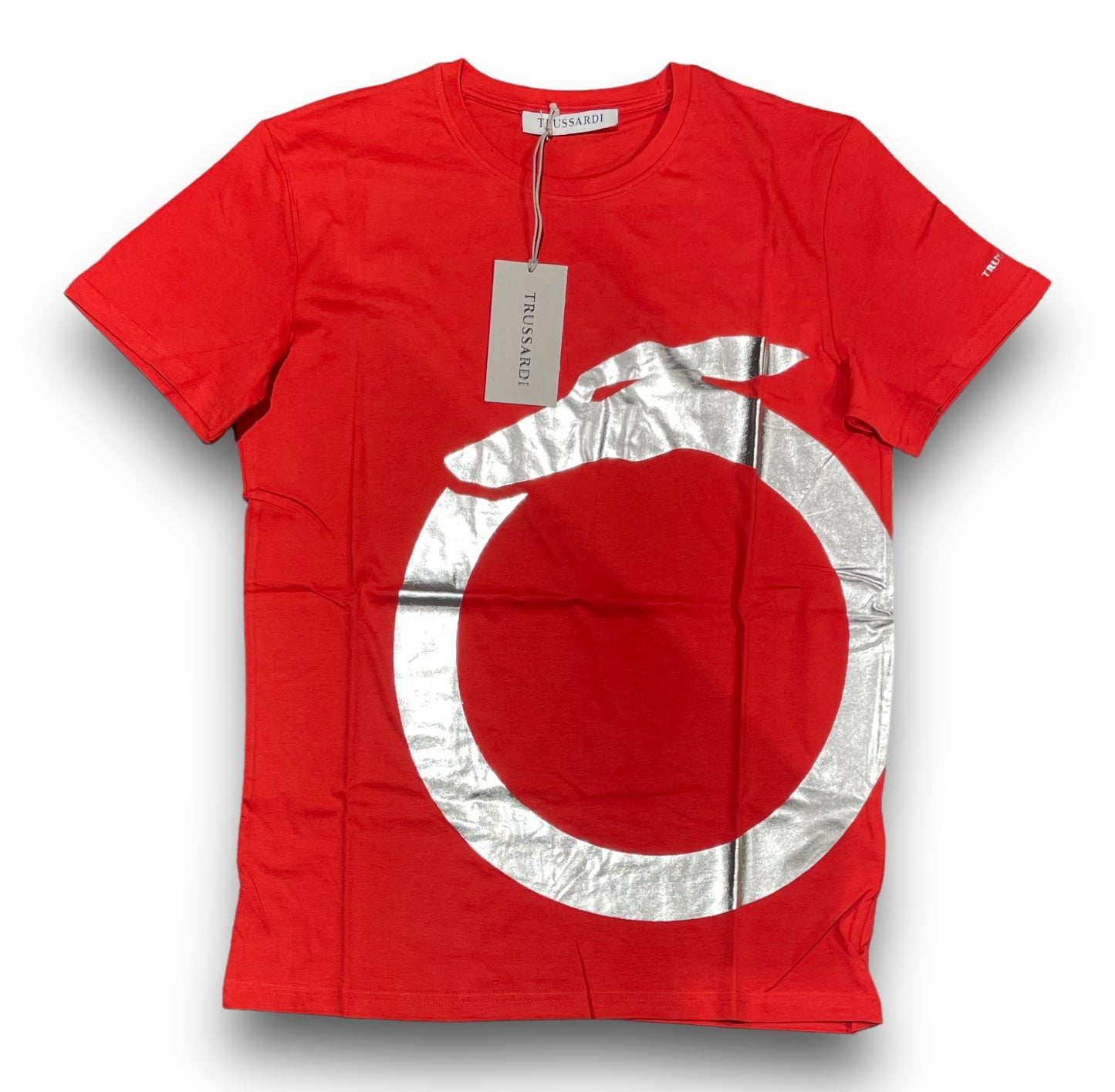 T-shirt TRUSSARDI Uomo con stampa grande frontale,col.Rosso, RegularFit