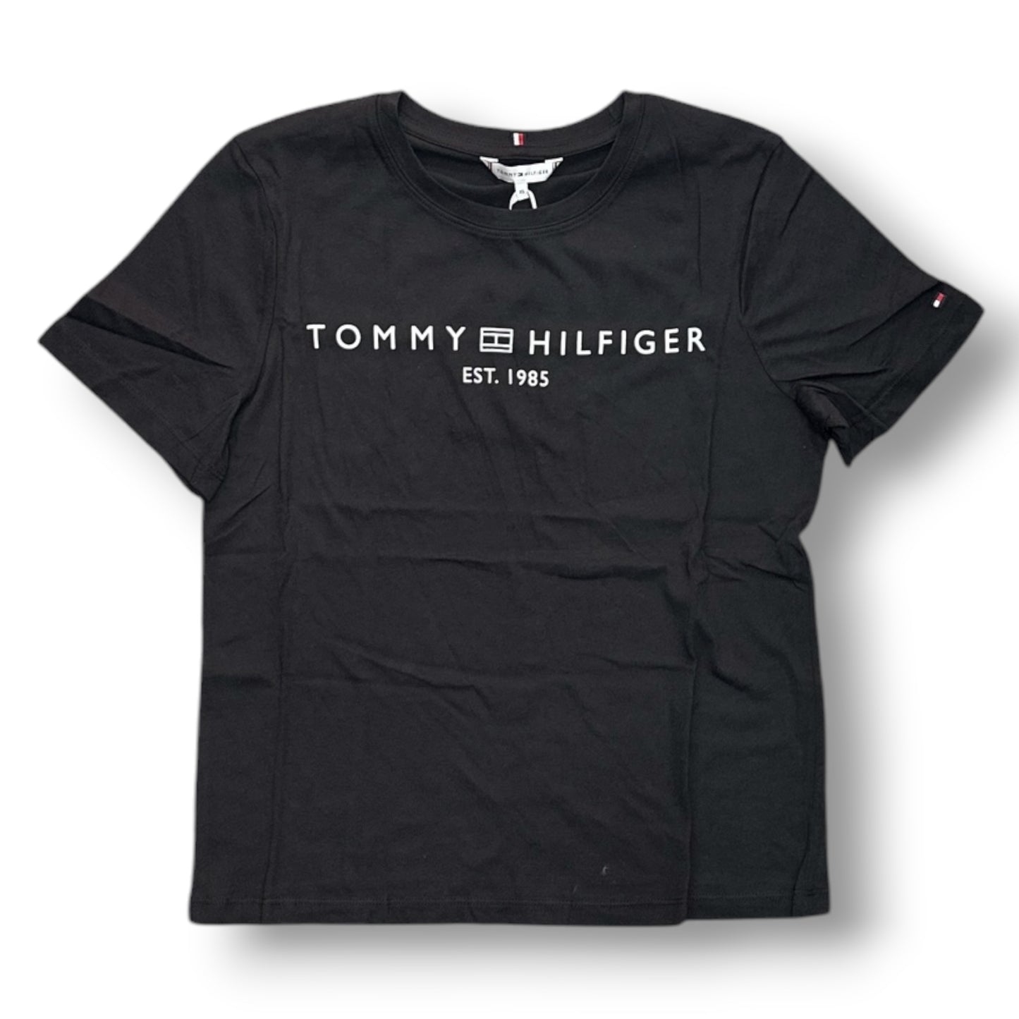 TOMMY HILFIGER- T-shirt Donna, con stampa frontale, Regular Fit, col.Nero