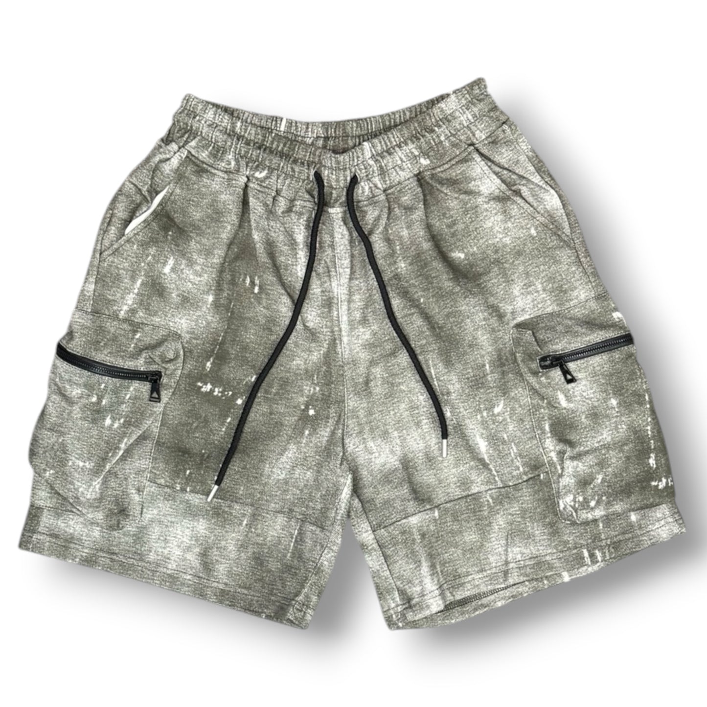 JUST REBEL - Completino estivo Uomo con stampa schienale, pantaloncino verde, Col.Bianco