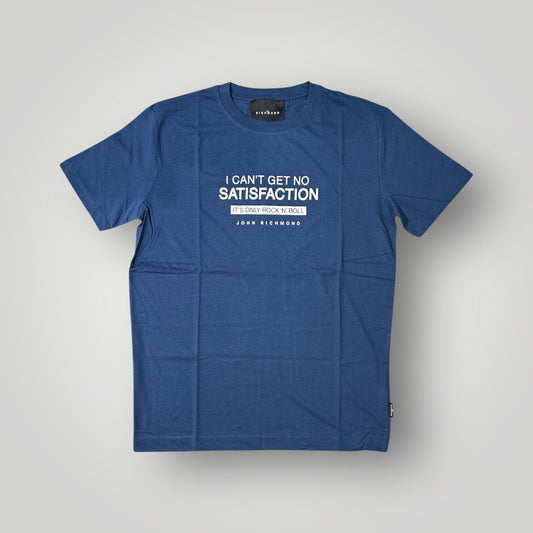 T-shirt RICHMOND Uomo, con stampa frontale, Col. Blu (I can't get no satisfaction)