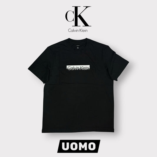 CALVIN KLEIN - T-Shirt Uomo con scritta frontale in 3D, Col.Nero