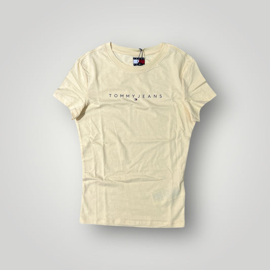 T-shirt TOMMY JEANS Donna con logo centrale in rilievo, SlimFit(veste piccolo), Col.Giallo