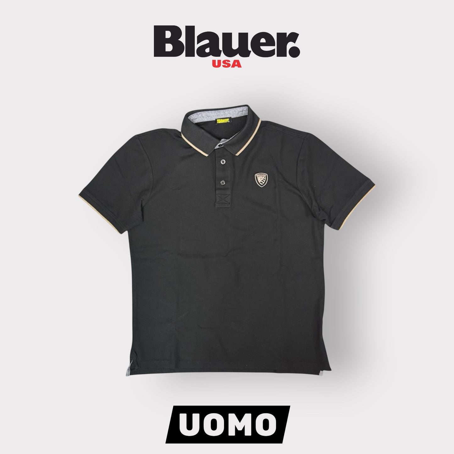 BLAUER- Polo Uomo, Regular Fit, mod.Damon, Col.Nero