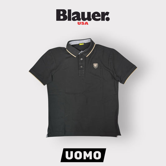 BLAUER- Polo Uomo, Regular Fit, mod.Damon, Col.Nero