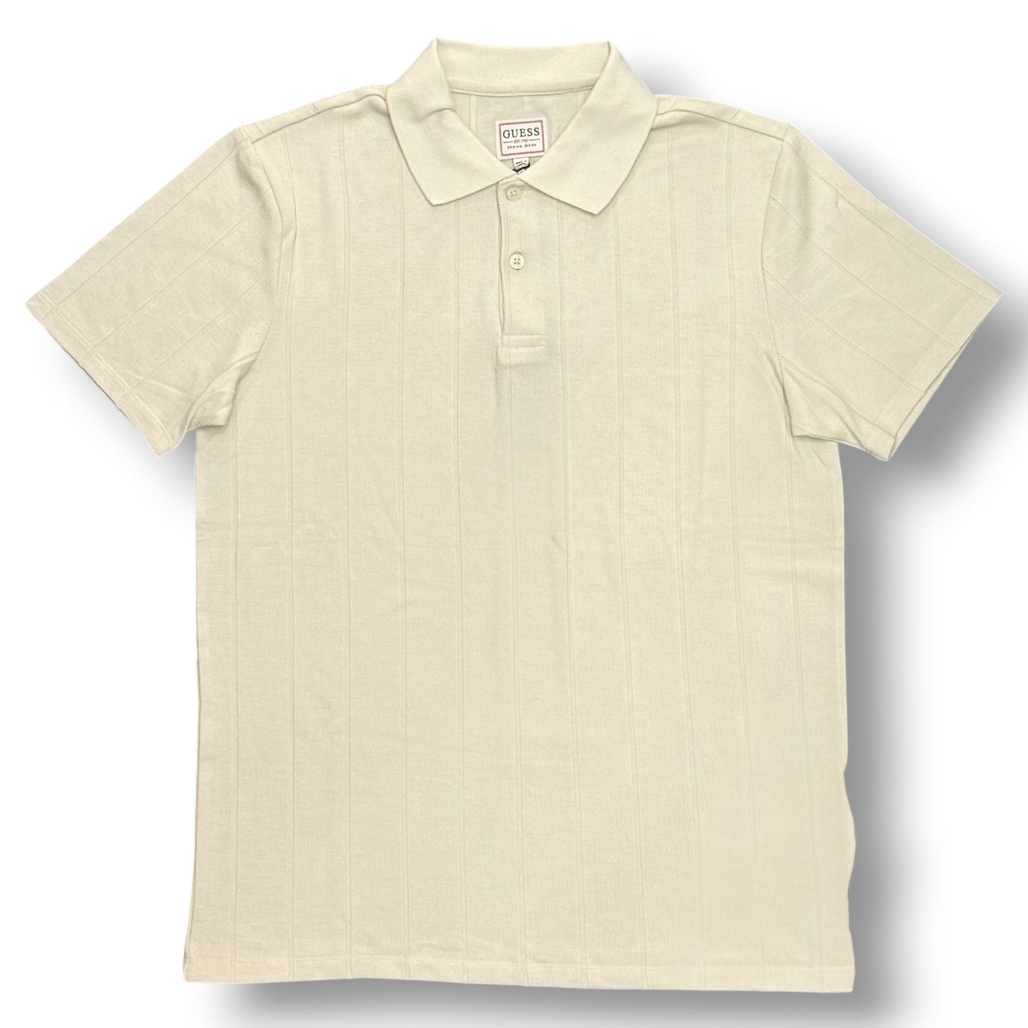 GUESS- Polo Uomo, in filo, Regular Fit, Col.Panna