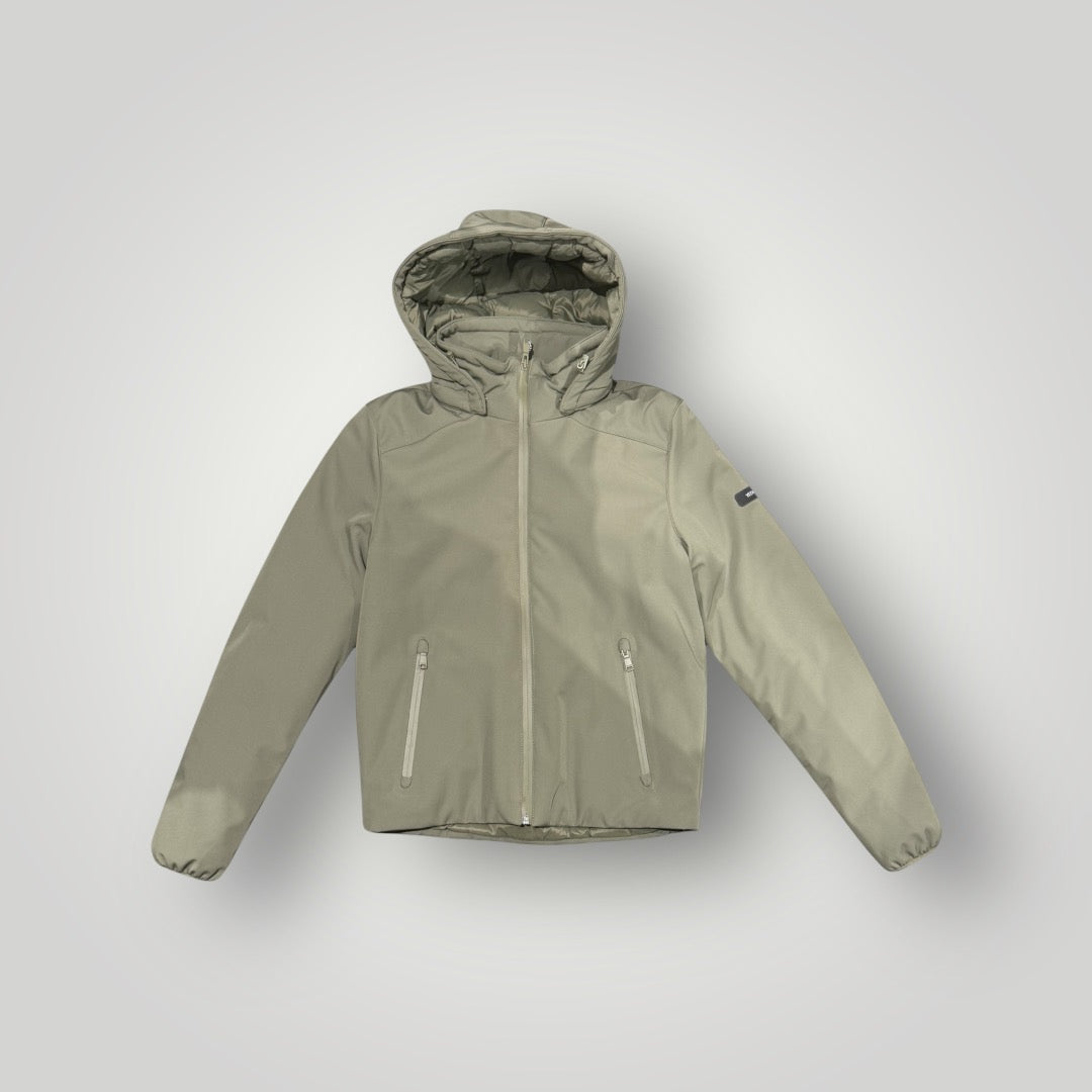 Giubbotto Softshell Corto YES-ZEE Uomo, Cappuccio sganciabile, Slim Fit, Col. Verde