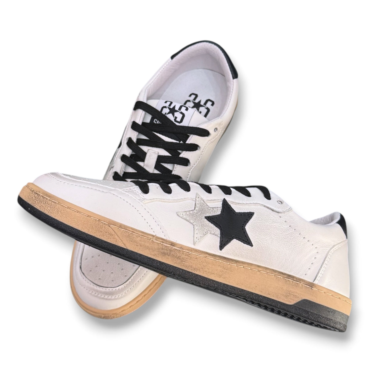 2 - STAR, Scarpa Uomo, Col.Bianco/Nero