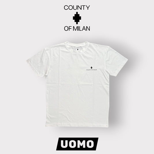 COUNTY OF MILAN- T-Shirt Uomo con logo lato cuore, Col.Bianco