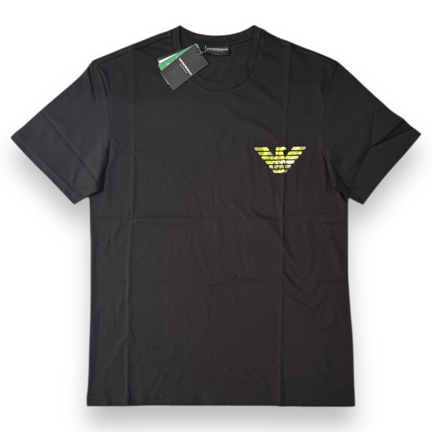 T-shirt EMPORIO ARMANI, con logo medio lato cuore stampato, Col.Nero
