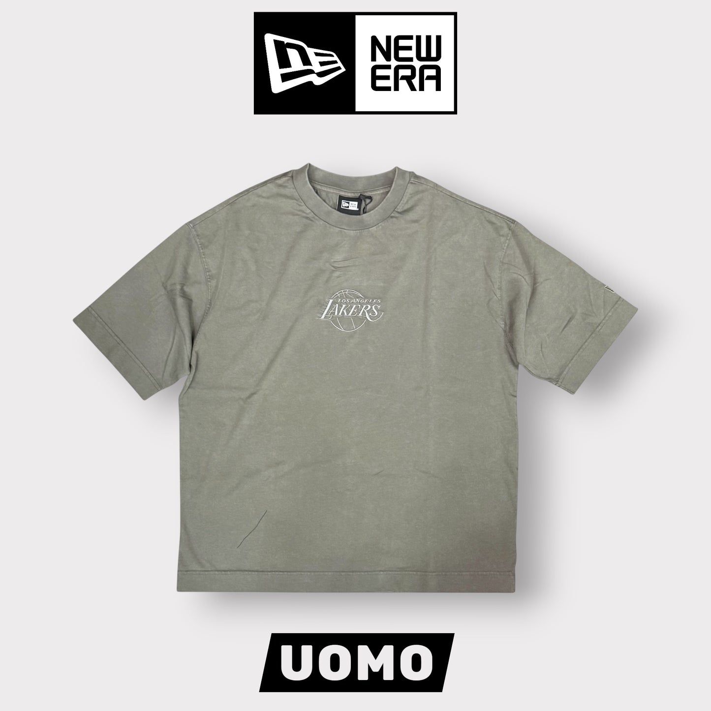 NEW ERA - T-Shirt Uomo LAKERS, Col.Verde