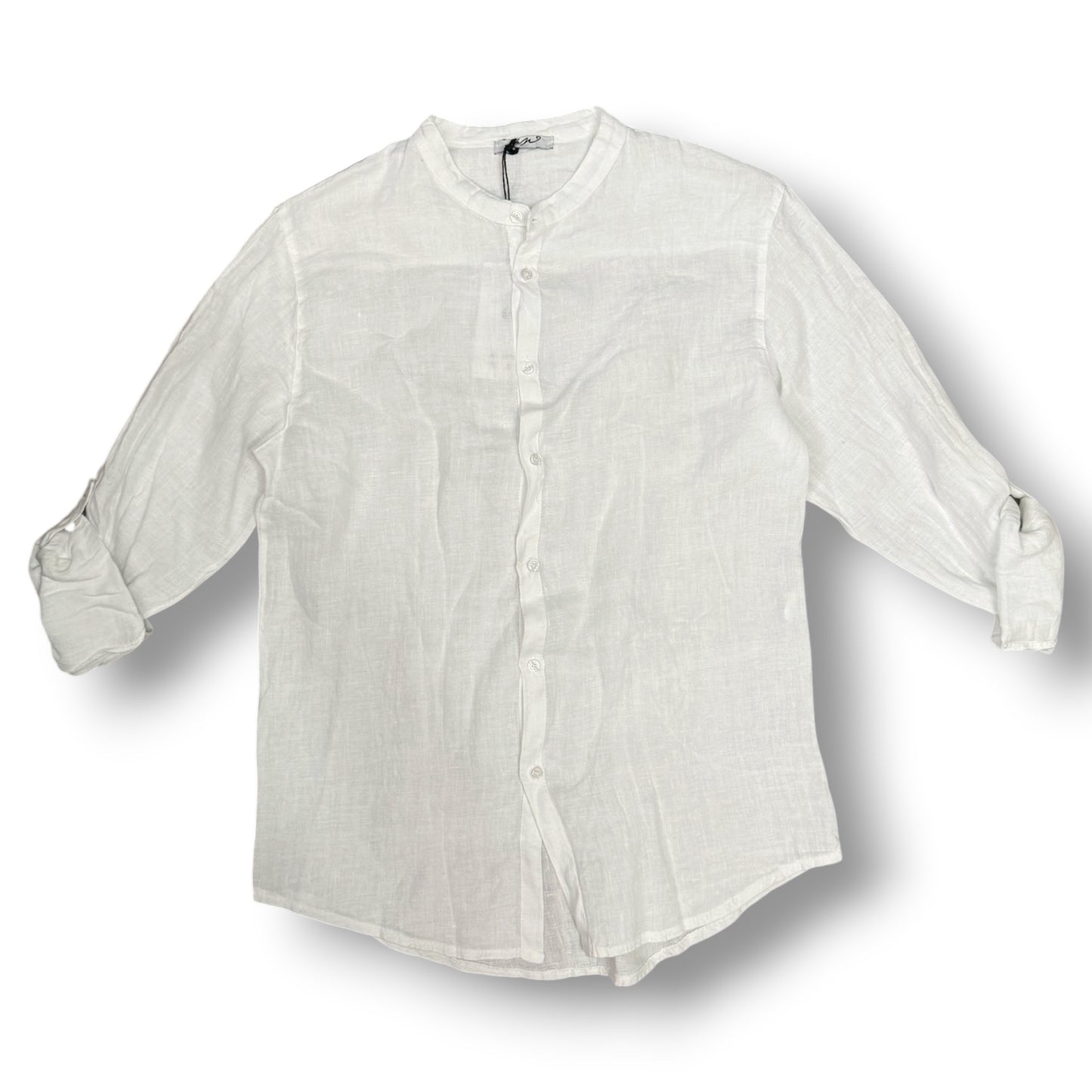 Camicia senza colletto, Tex.Lino, Col.Bianco