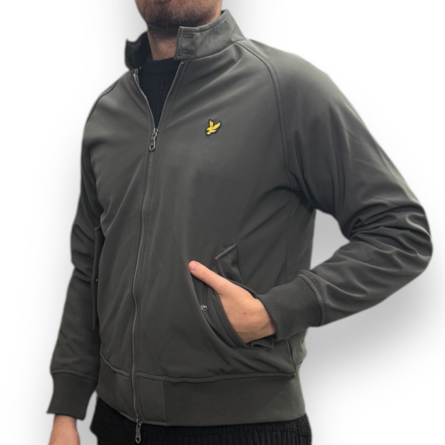 Giubbotto  LYLE&SCOTT, con interno in flanella, mod.Softshell Harrington Jacket, Col.Gunmetal