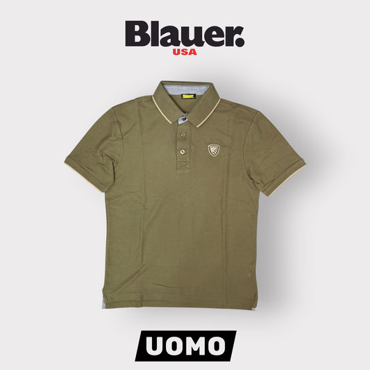 BLAUER- Polo Uomo, Regular Fit, mod.Damon, Col.Verde