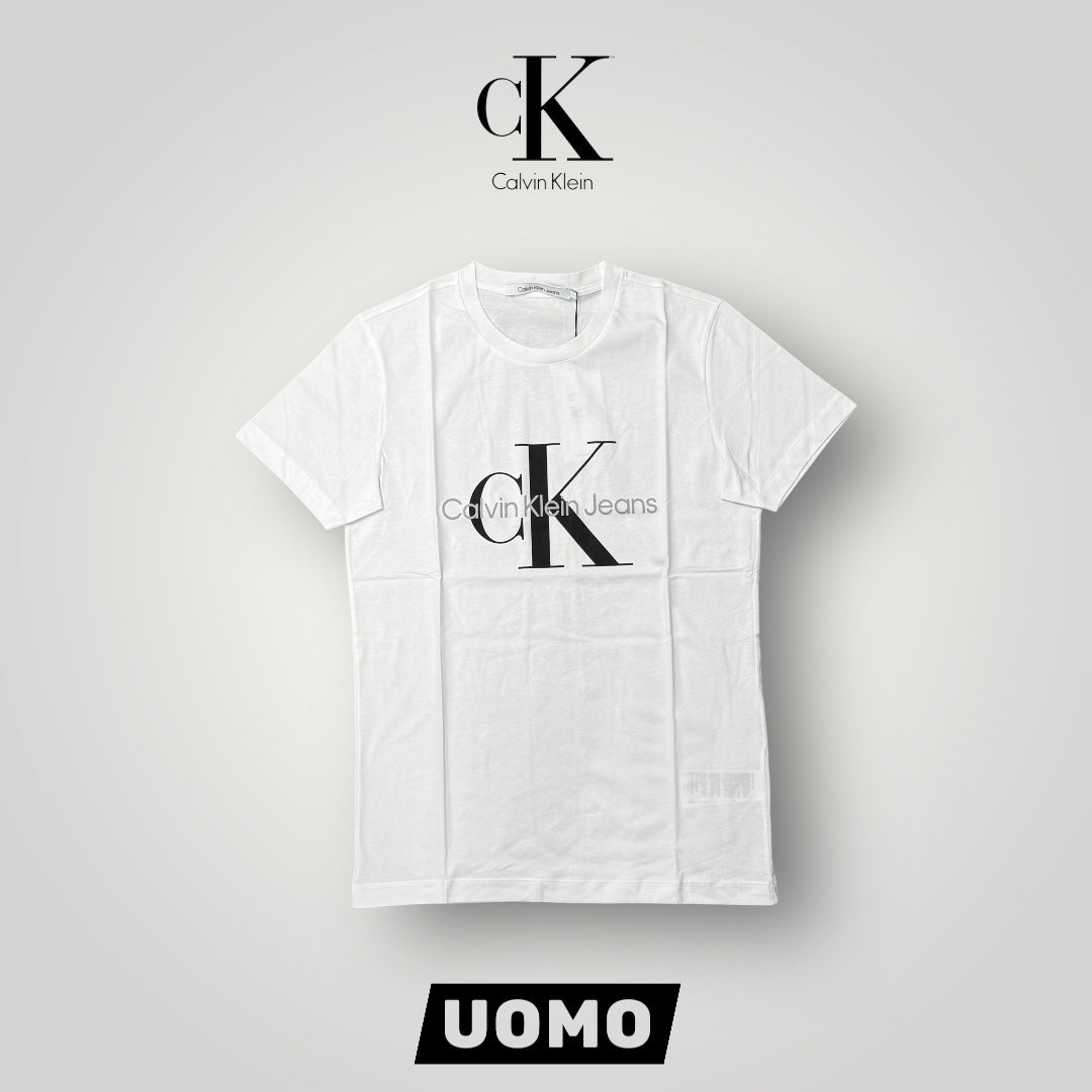 T-shirt CALVIN KLEIN, con stampa centrale, Col.Bianco