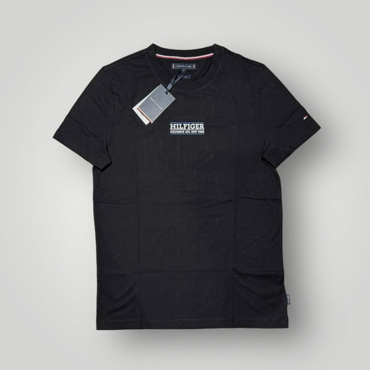 T-shirt TOMMY HILFIGER Uomo Nera con stampa centrale, SlimFit