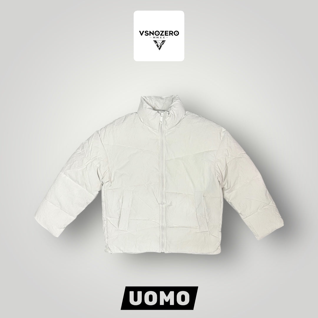 Giubbotto VS-NOZERO, mod.Puffer jacket (cropped fit con manica più corta e venature in rilievo sul tessuto) col.Bianco (G6W25)