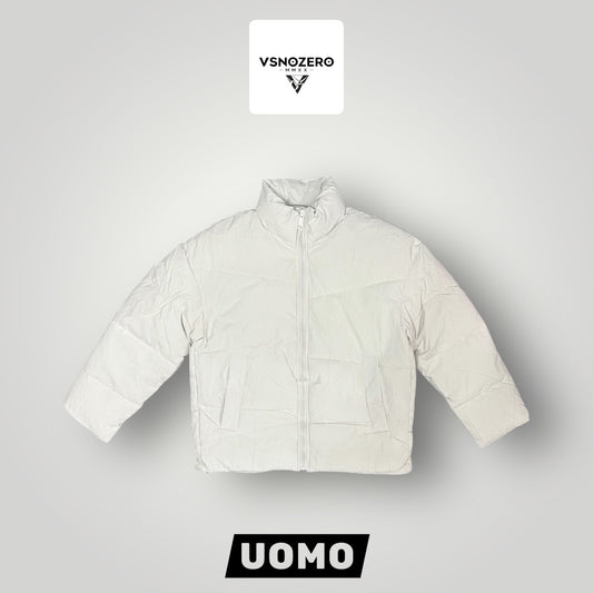 Giubbotto VS-NOZERO, mod.Puffer jacket (cropped fit con manica più corta e venature in rilievo sul tessuto) col.Bianco (G6W25)