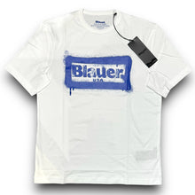 Carica l&#39;immagine nel visualizzatore di Gallery, T-shirt BLAUER Uomo bianca con stampa frontale, RegulrFit
