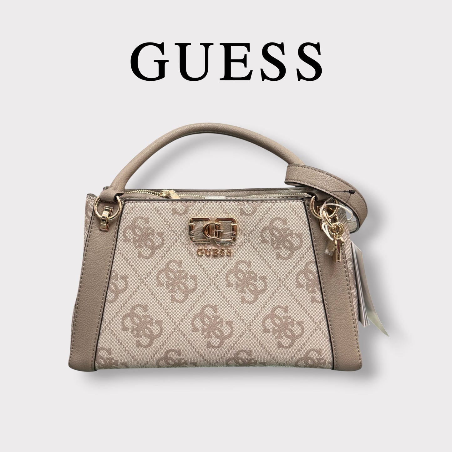 GUESS- Borsa Donna, Group:KARNILLA LOGO, Col.Dark Taupe Logo
