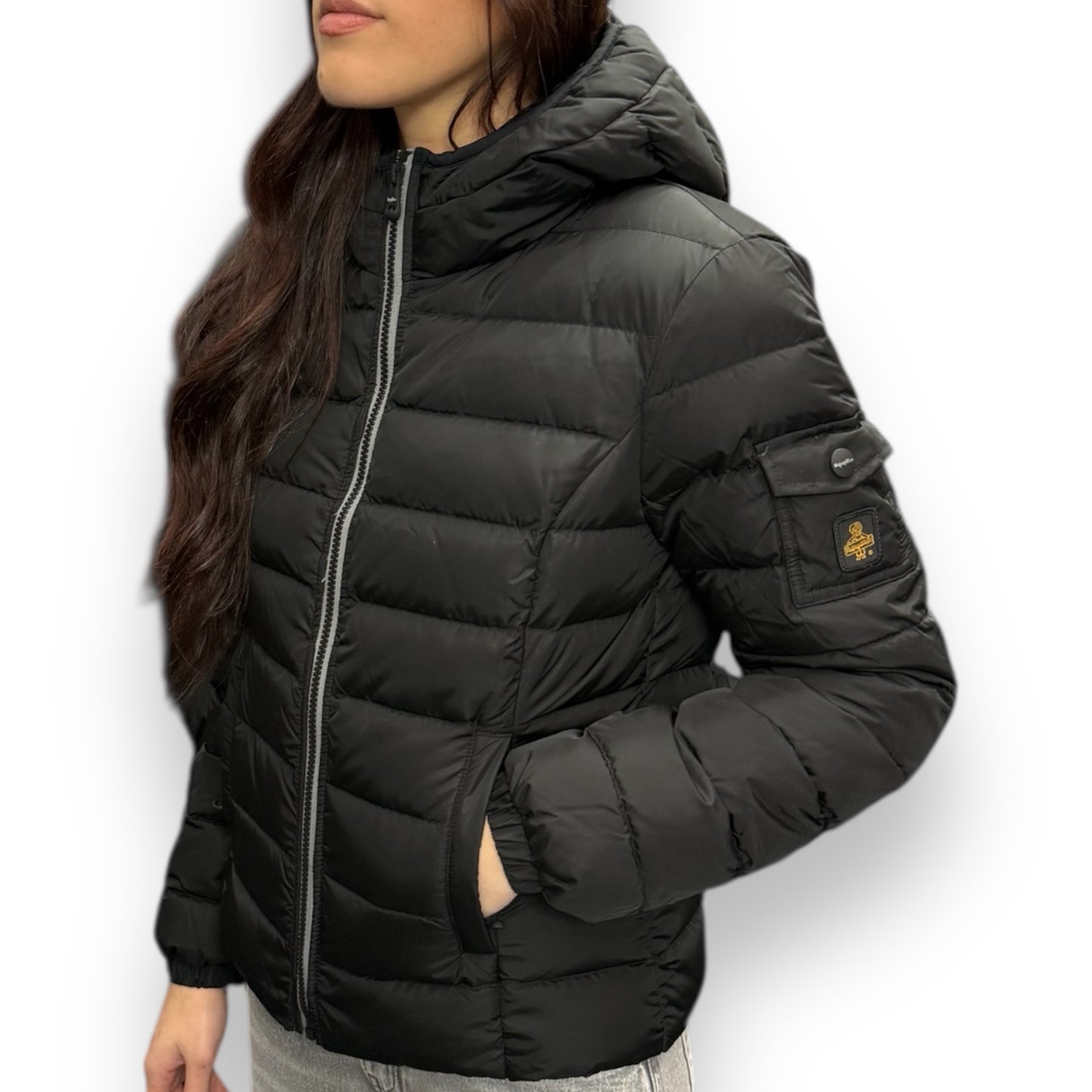 Giubbotto REFRIGIWEAR Donna, con zip a contrasto grigio, col.Nero