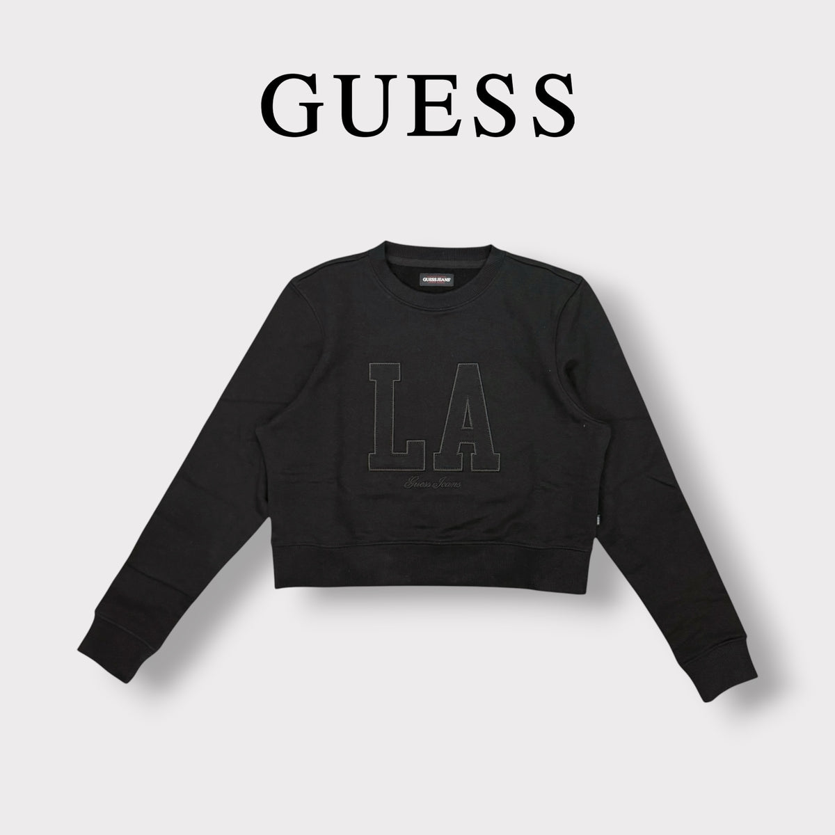 GUESS - Felpa Donna, girocollo , tex.Garzato, col.Nero