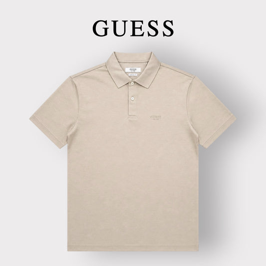 GUESS- Polo Uomo, in filo di scozia, RegularFit, col.Beige