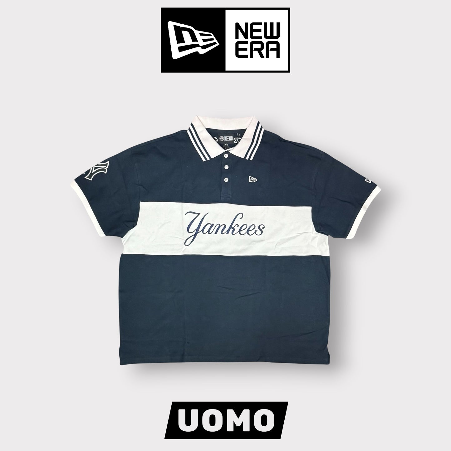 NEW ERA - Polo Uomo YANKEES, Col.Blu/Bianco
