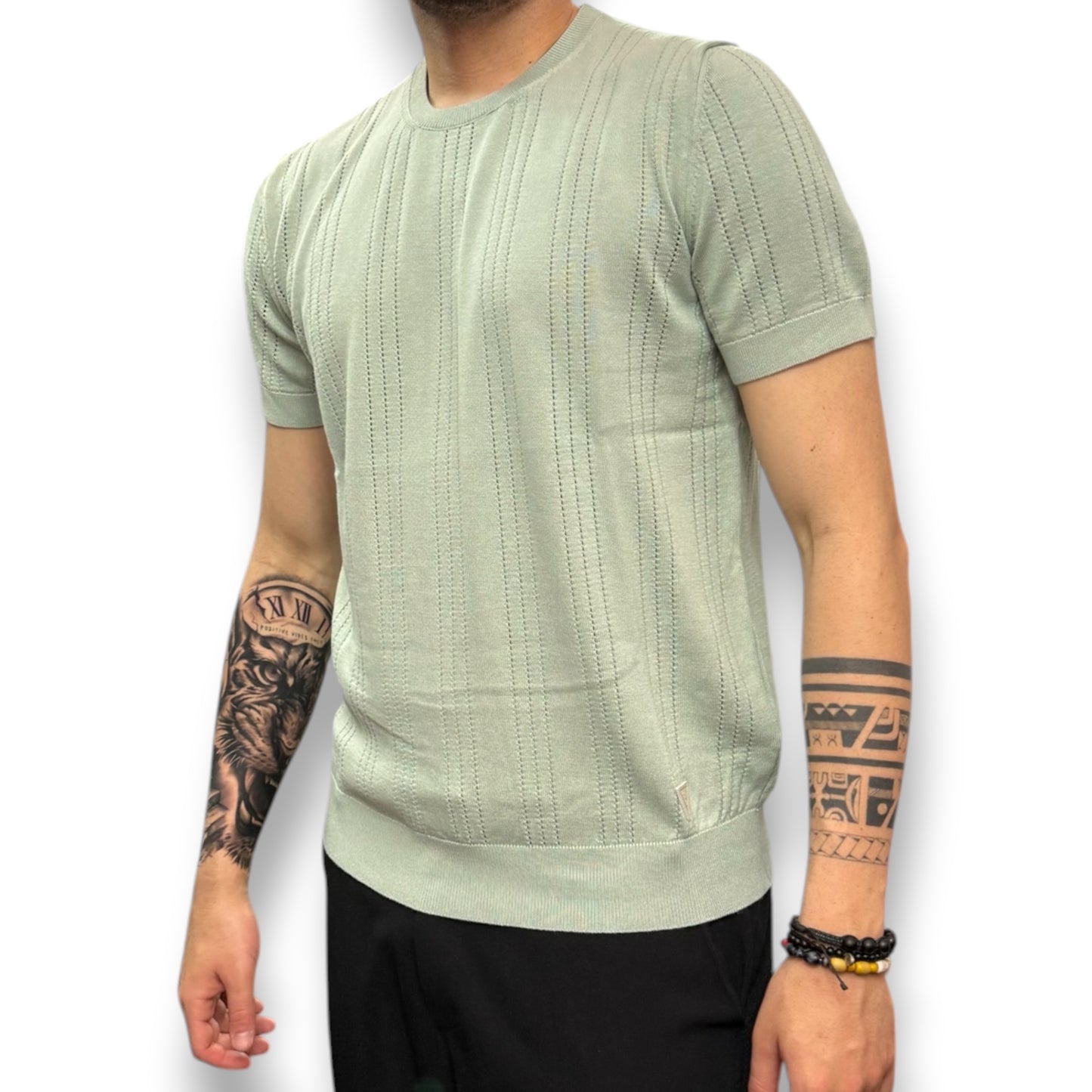 GUESS- T-shirt Uomo, in filo, col.Menta