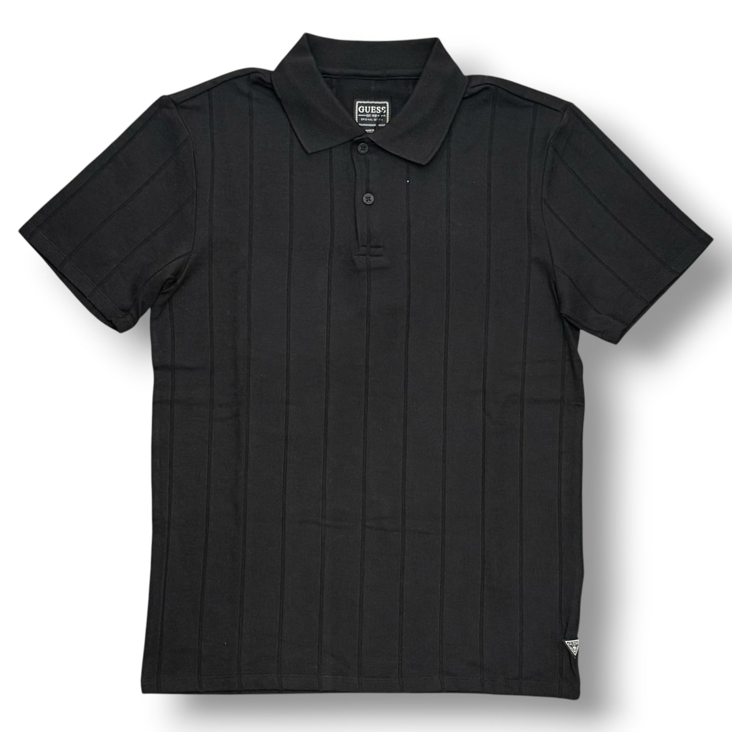 GUESS- Polo Uomo, in filo, Regular Fit, Col.Nero