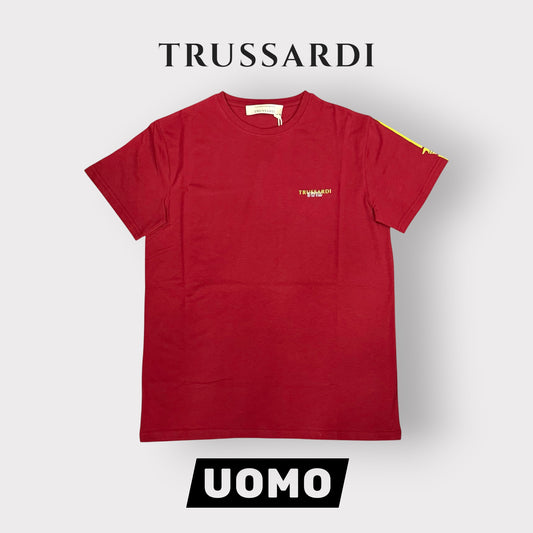 TRUSSARDI - T-Shirt Uomo con logo lato cuore, Col.Bordeaux
