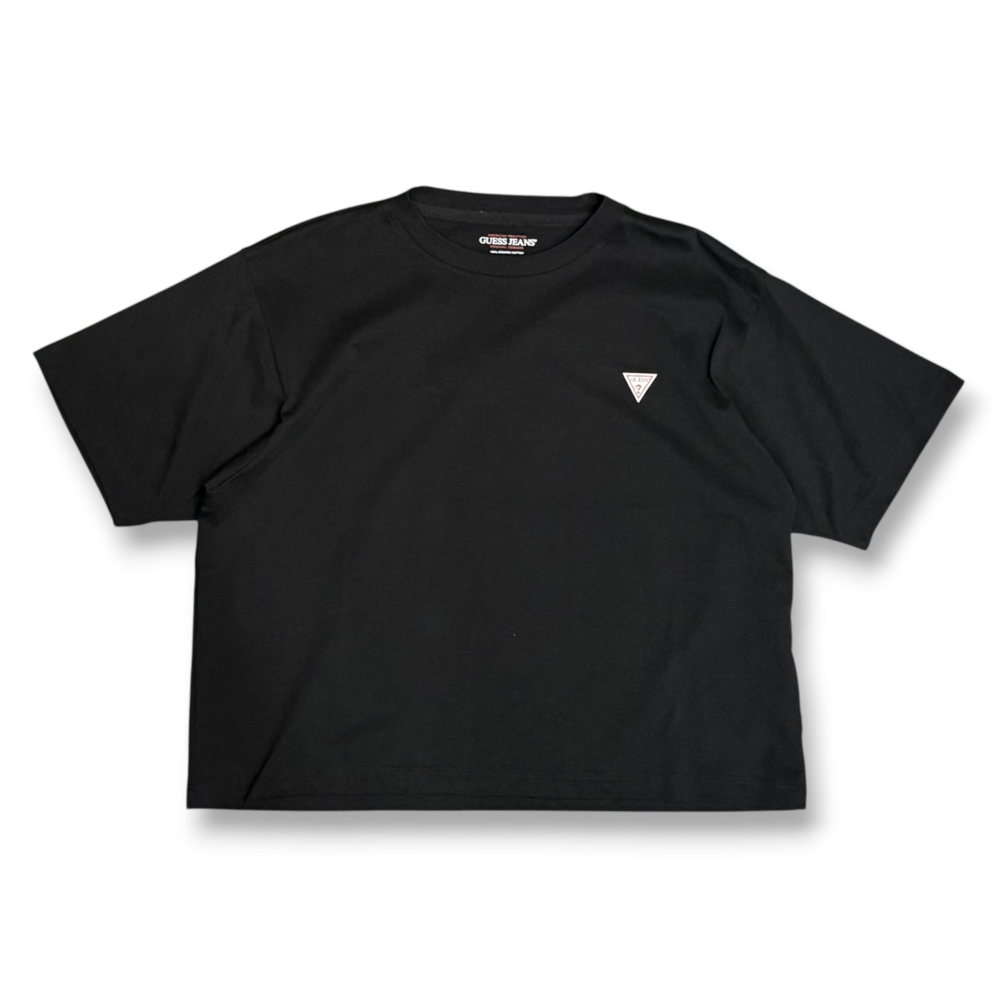 GUESS JEANS- T-shirt Donna, BoxyFit, con logo lato cuore, col.Nero