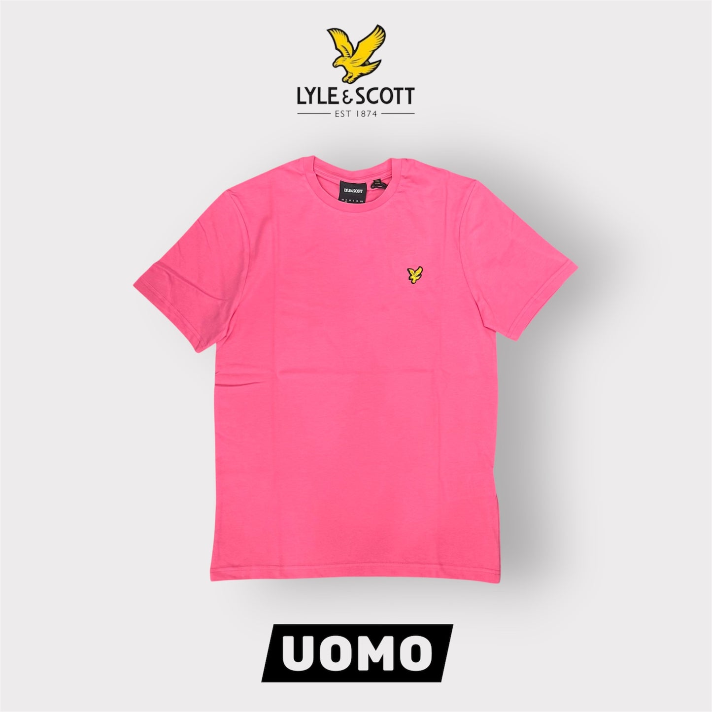 LYLE & SCOTT- T-Shirt Uomo Regular Fit, Col.Hot Pink