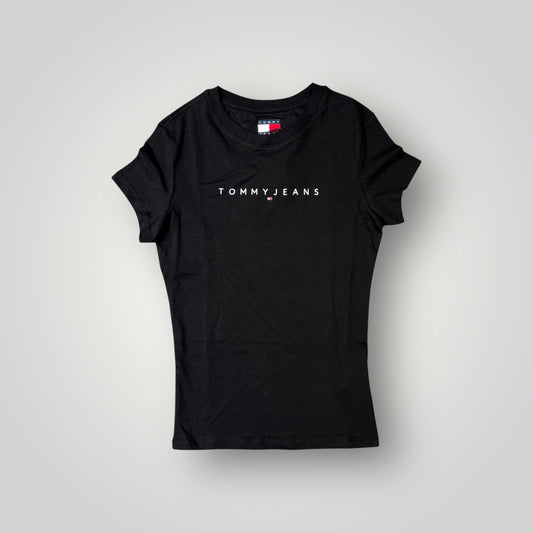 T-shirt TOMMY JEANS Donna con logo centrale in rilievo, SlimFit(veste piccolo), Col.Nero