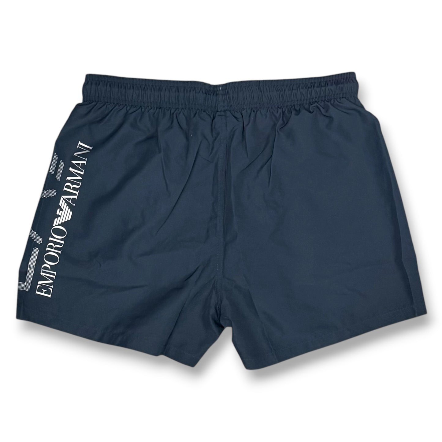 EMPORIO ARMANI- Costume Uomo con scritta sulla gamba, Col.Blu