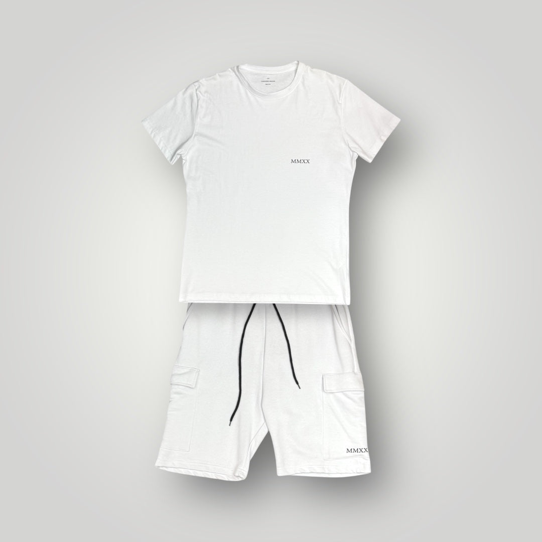 Completino estivo VSNOZERO Uomo con bermuda cargo, RegularFit, Col.Bianco