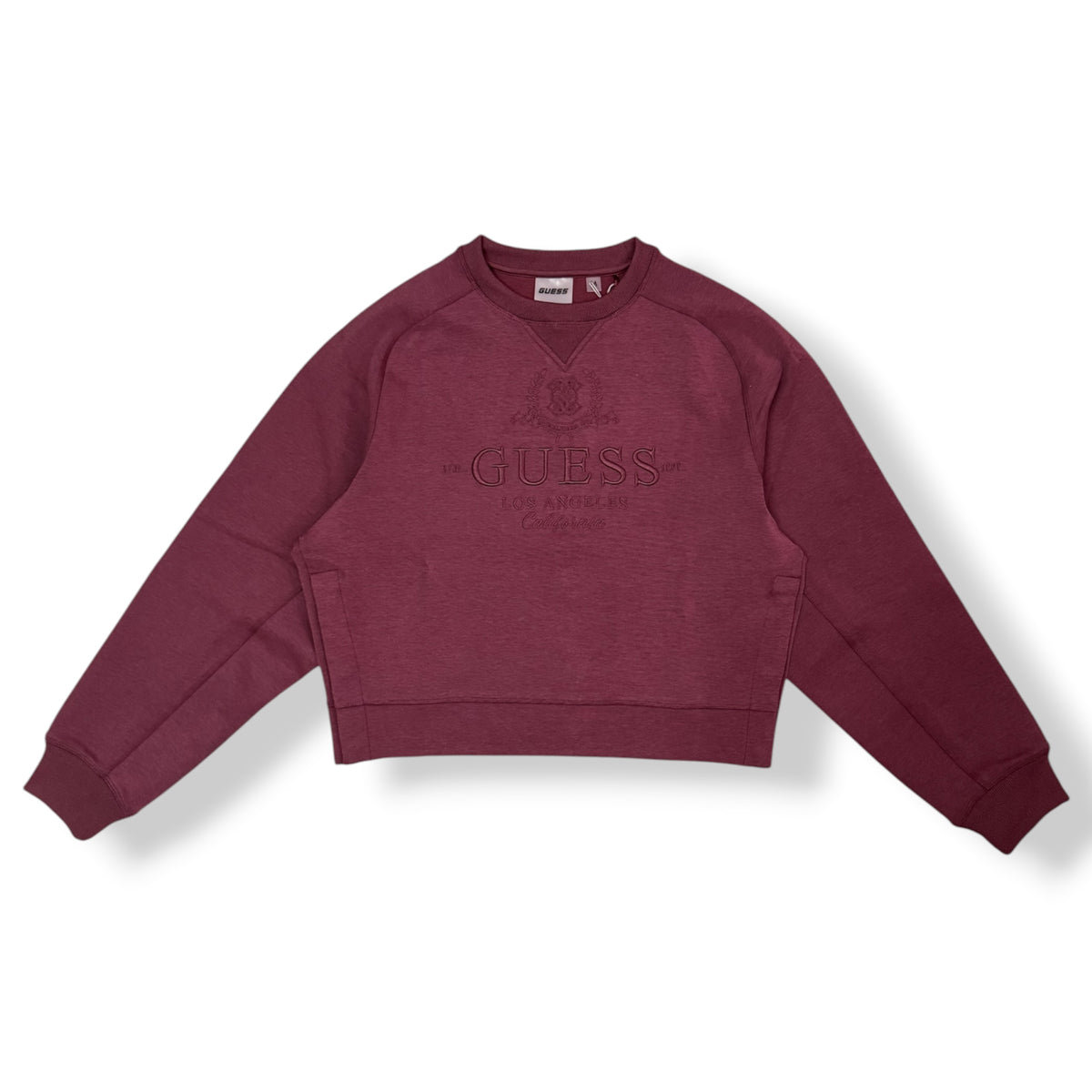 GUESS - Felpa Donna, girocollo , tex.tecnico, col.Bordouex