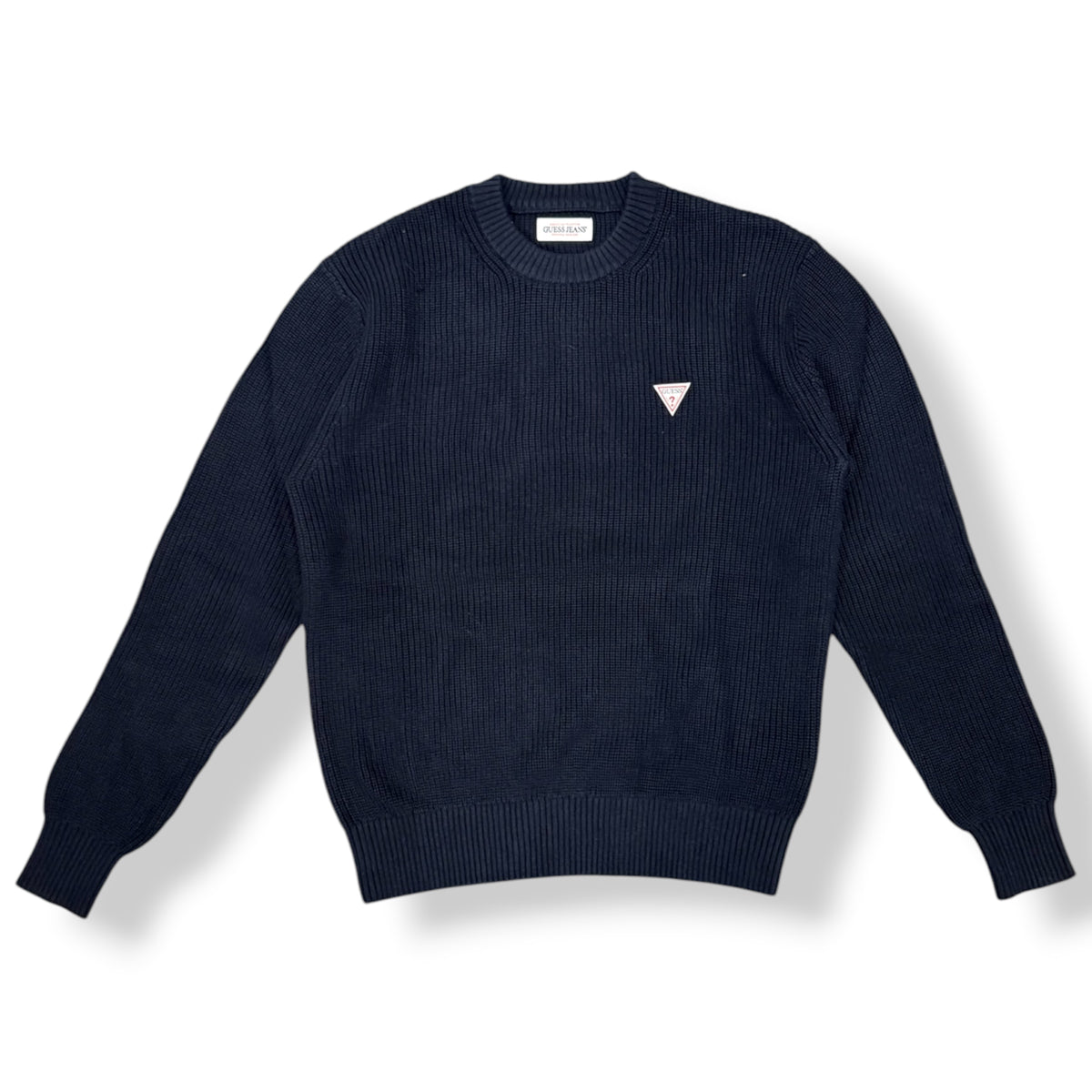 GUESS - Maglioncino Uomo, con logo lato cuore, Col.Blu