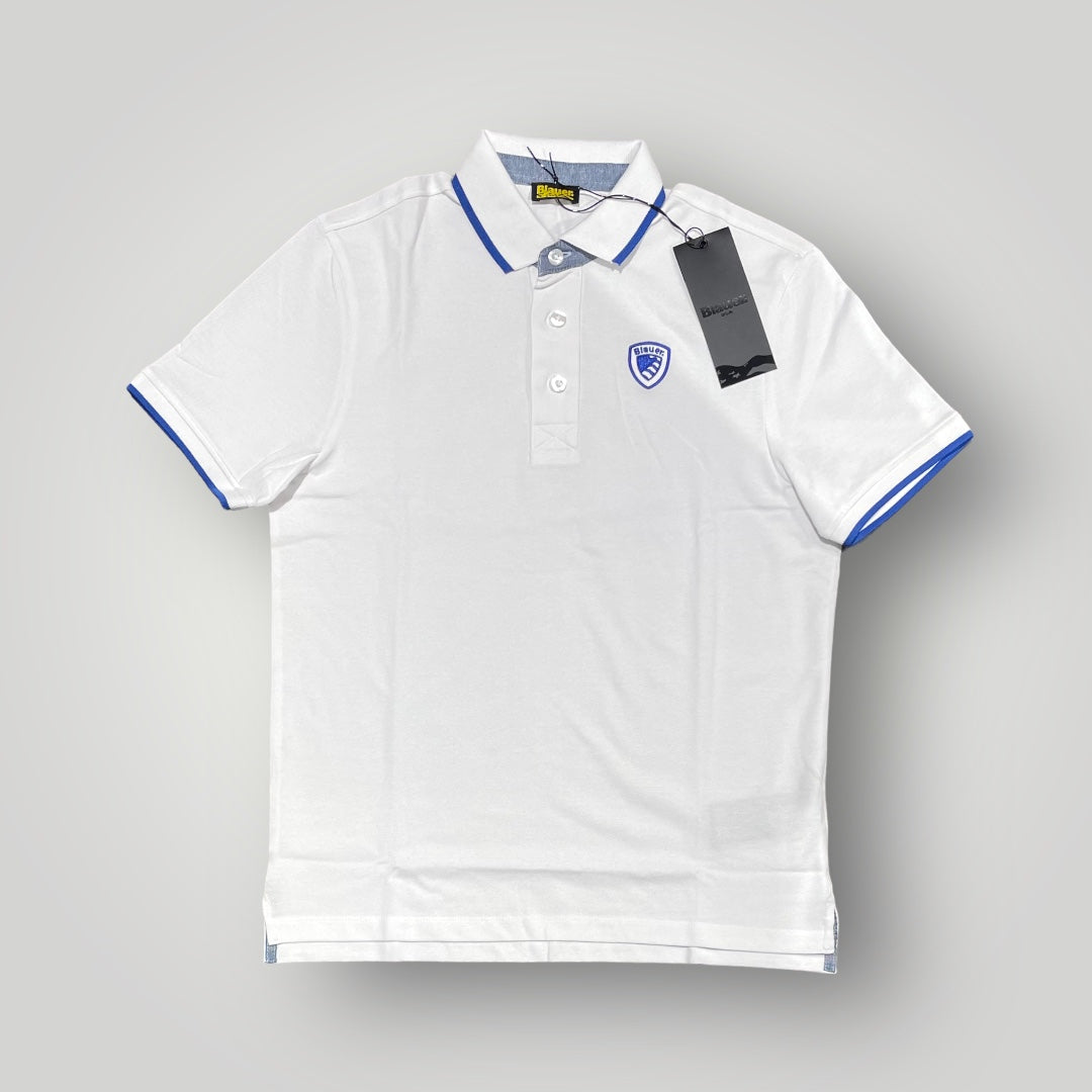 Polo BLAUER Uomo piquet, RegulrFit, col.Bianco