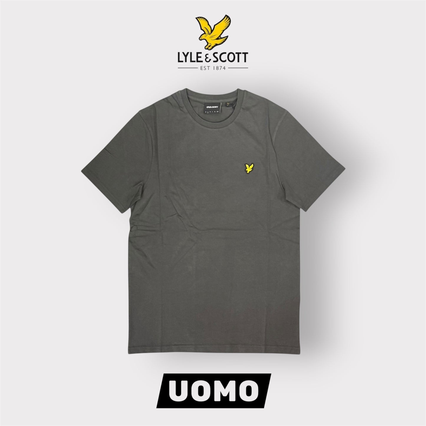 LYLE & SCOTT- T-Shirt Uomo Regular Fit, Col.Gunmetal