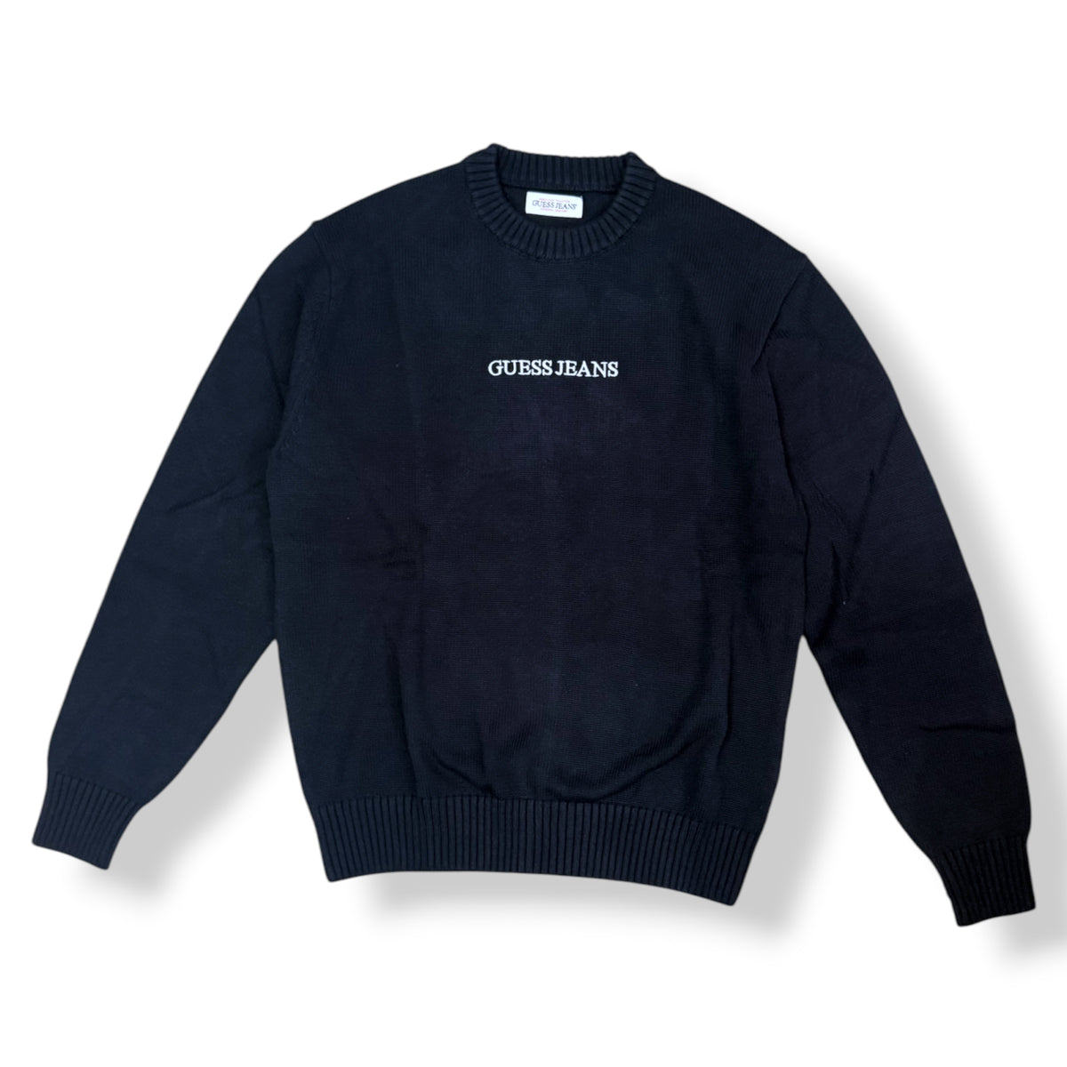 GUESS - Maglioncino Uomo, con scritta ricamata, Col.Blu