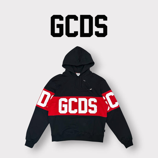 GCDS - Felpa con cappuccio, Col.Nero/Rosso