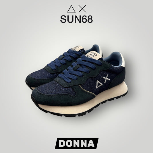 Scarpe SUN68 Donna, mod.Ally Glitter Textile, col.Navy Blue