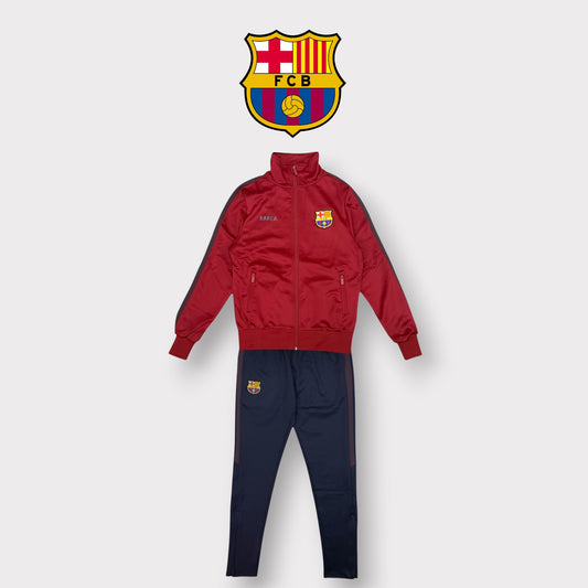 BARCELLONA- Tuta completa Uomo, senza cappuccio, con zip sulla caviglia, tex.Acetato, col.Rosso/Blu