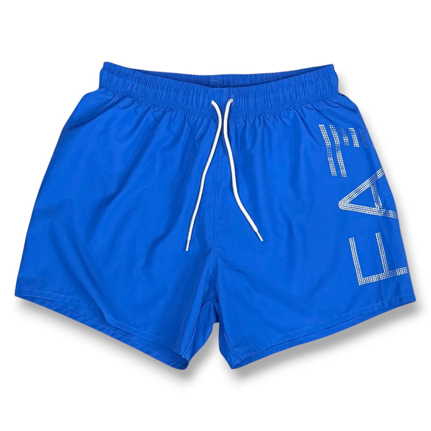 EMPORIO ARMANI- Costume Uomo con scritta sulla gamba, Col.Royal